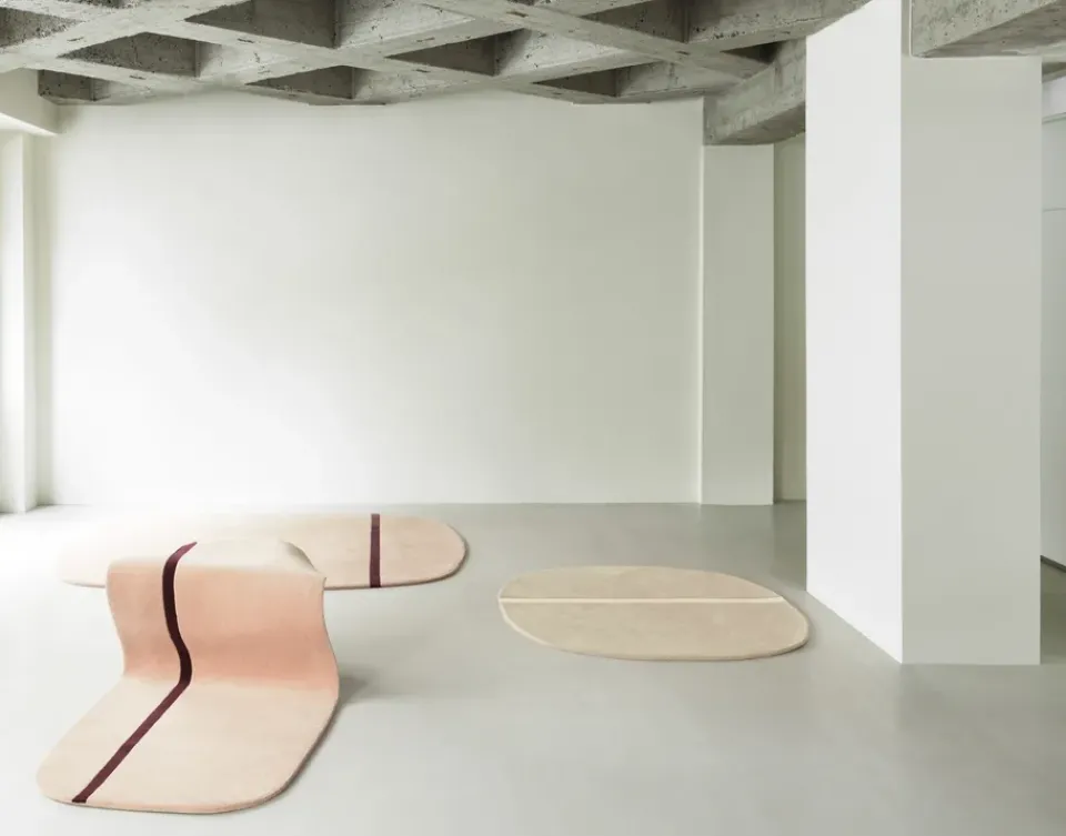 Wool Rugs^Normann Copenhagen Oona rug 140x140 cm, Sand Beige