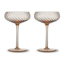Champagne Glasses^Byon Opacity champagne coupe 300 ml 2-pack, Peach. Brown