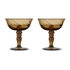 Champagne Glasses^Byon Opacity Italian champagne coupe 15 cl 2-pack, Brown