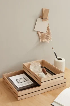 Clearance MOEBE Organise storage box 25x34 cm, Wood Brown