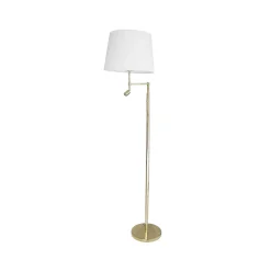 Hot By Rydéns Orlando floor lamp, , brass stand White