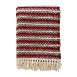 Hot Klippan Yllefabrik Oscar wool throw 130x200 cm, Multi burgundy BeigeRed