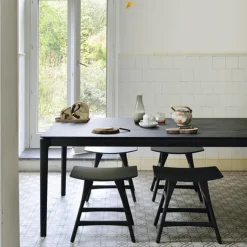 Stools^Ethnicraft Osso stool 48x50 cm, Hardwax oiled oak Beige