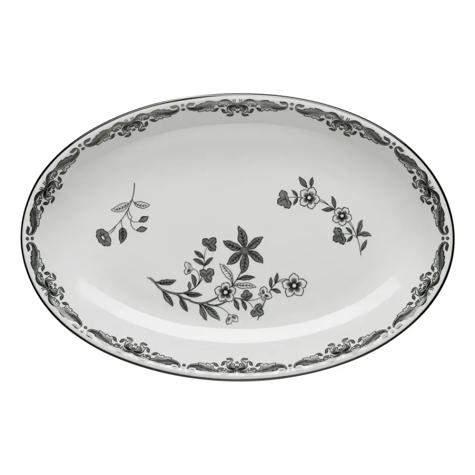Outlet Rörstrand Ostindia serving plate oval 22x33 cm, Black