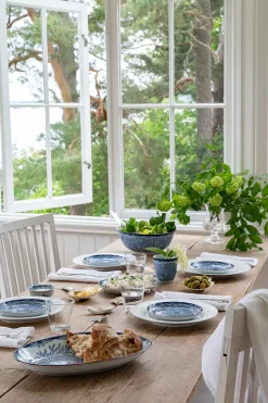 Serving Platters & Dishes^Rörstrand Ostindia Floris oval serving plate, 22x33 cm WhiteBlue