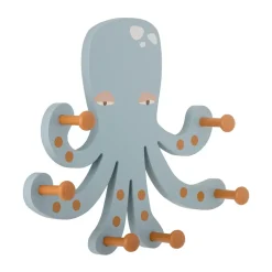 Hot Bloomingville Oswall coat hanger Octopus, 6 hooks BlueBrown