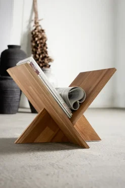 Magazine Racks^MUUBS Ottawa magazine holder, Natural oak Beige