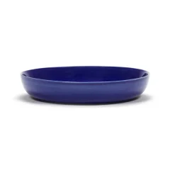 Deep Plates^Serax Ottolenghi Feast deep plate Ø22 cm 2-pack, Dark stripes-white Blue