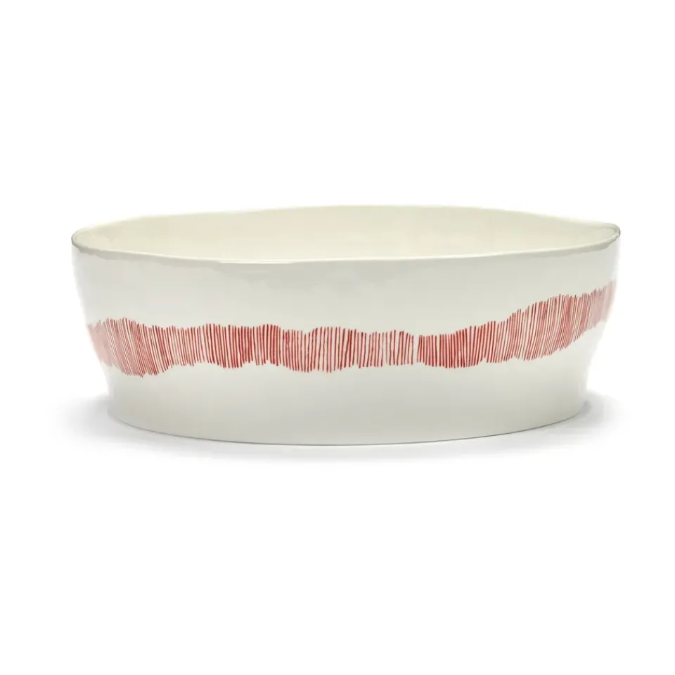 Salad Bowls^Serax Ottolenghi Feast salad bowl Ø27,5 cm, stripes-red White