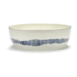 Salad Bowls^Serax Ottolenghi Feast salad bowl Ø27,5 cm, stripes-blue White