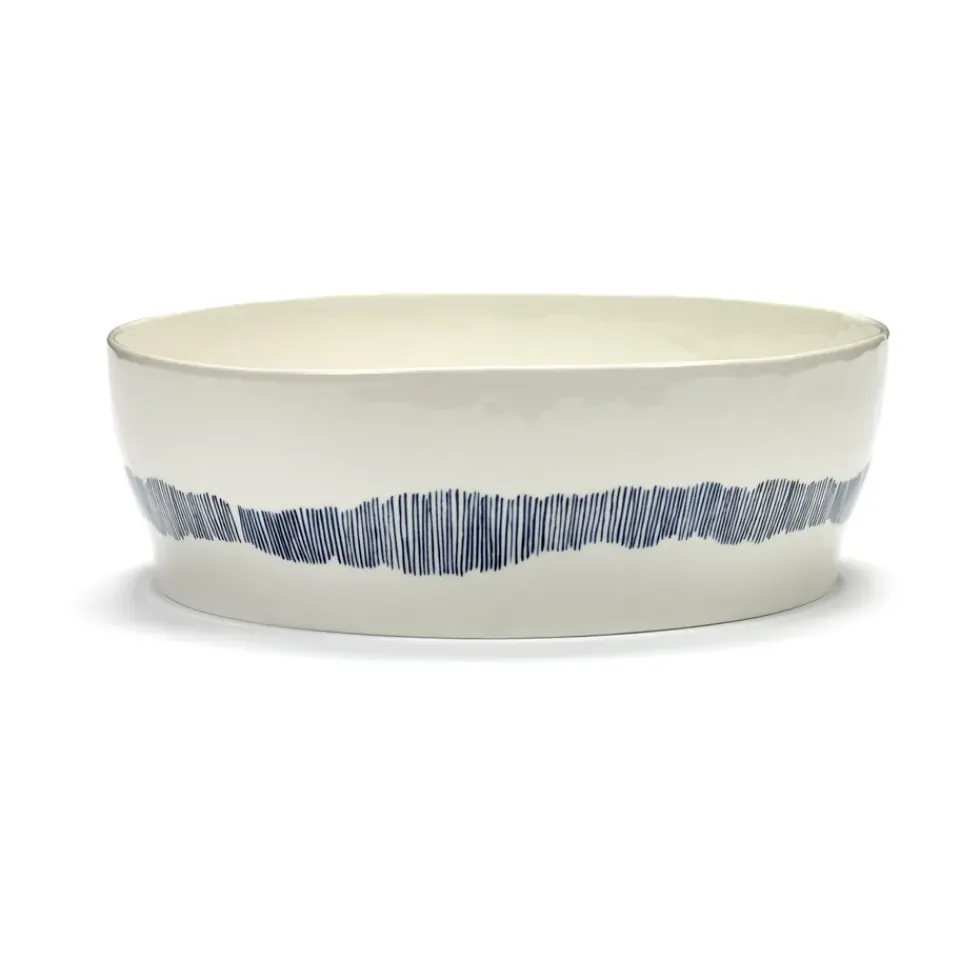 Salad Bowls^Serax Ottolenghi Feast salad bowl Ø27,5 cm, stripes-blue White