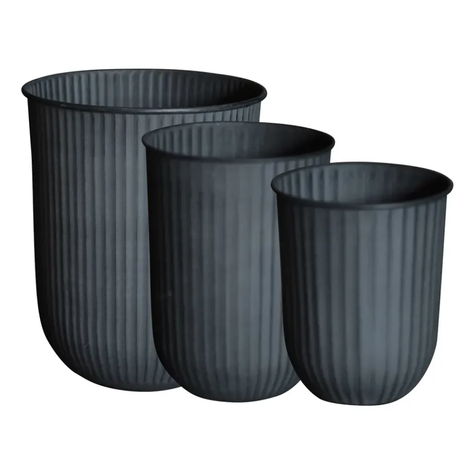 Clearance DBKD Out stripe flower pot 3-pack, Black