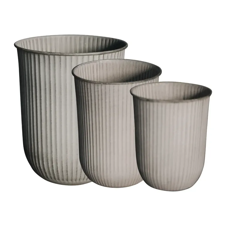 Best DBKD Out stripe flower pot 3-pack, Beige