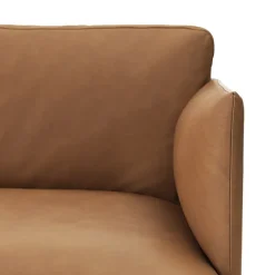 Sofas^Muuto Outline 3-seater sofa leather, Cognac-black leg Brown