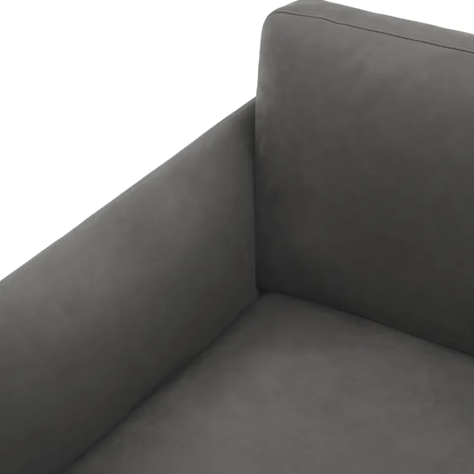 Best Muuto Outline 3-seater sofa leather, Grace leather Camel-black legs Grey