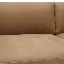 Outlet Muuto Outline 3.5-seater sofa polished aluminum, Grace leather Camel Brown
