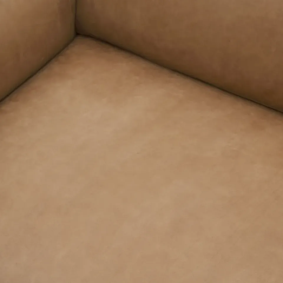 Outlet Muuto Outline 3.5-seater sofa polished aluminum, Grace leather Camel Brown