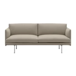 Hot Muuto Outline sofa 2-seat, Ecriture 240-Polished Aluminum Beige