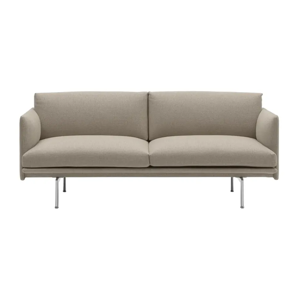 Hot Muuto Outline sofa 2-seat, Ecriture 240-Polished Aluminum Beige