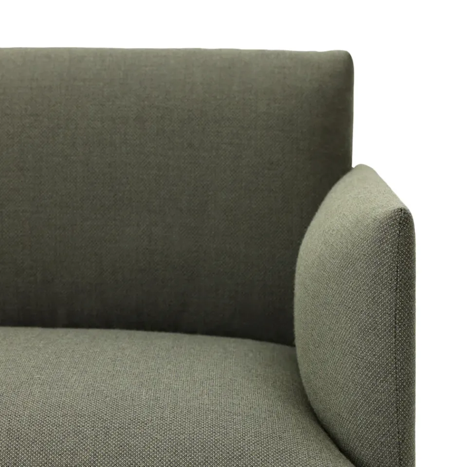 Discount Muuto Outline sofa 3-seat fabric, Fabric fiord 151 . black leg Grey