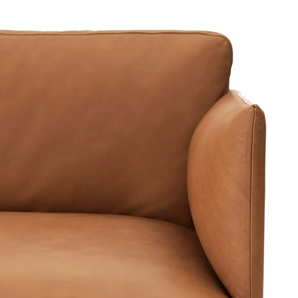 Discount Muuto Outline sofa 3-seat fabric, Fabric fiord 151 . black leg Grey