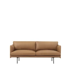 Sofas^Muuto Outline sofa 2-seat, Refine leather cognac-Black Brown