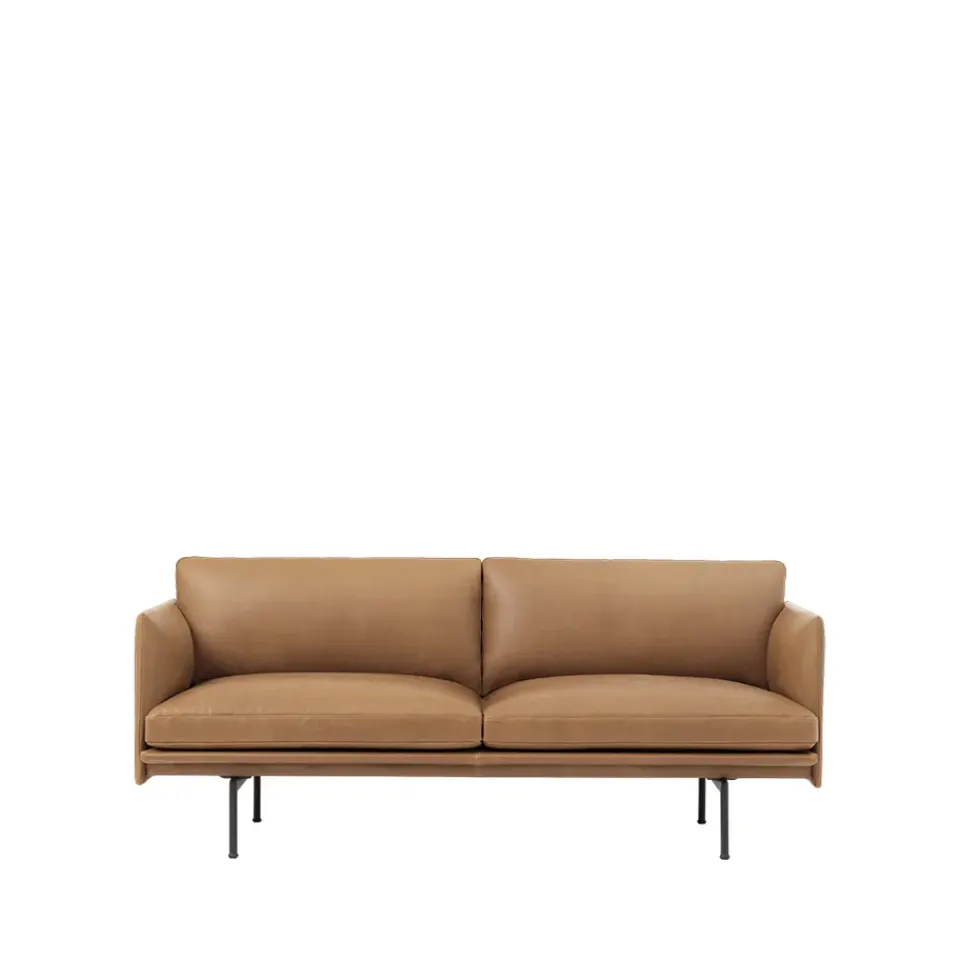 Sofas^Muuto Outline sofa 2-seat, Refine leather cognac-Black Brown