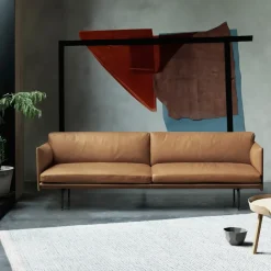 Sofas^Muuto Outline sofa 2-seat, Refine leather cognac-Black Brown