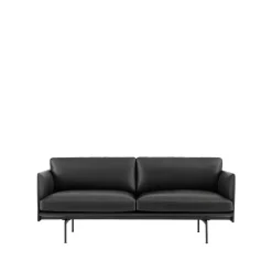 Sofas^Muuto Outline sofa 2-seat, Refine leather - Black