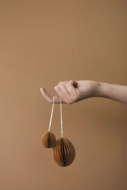 Easter Decorations^DBKD Ovoid Easter decoration paper 7 cm, Terracotta Brown