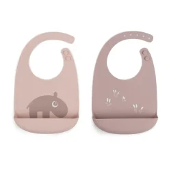 Discount Done by deer Ozzo bib 2-pack, Powder Beige