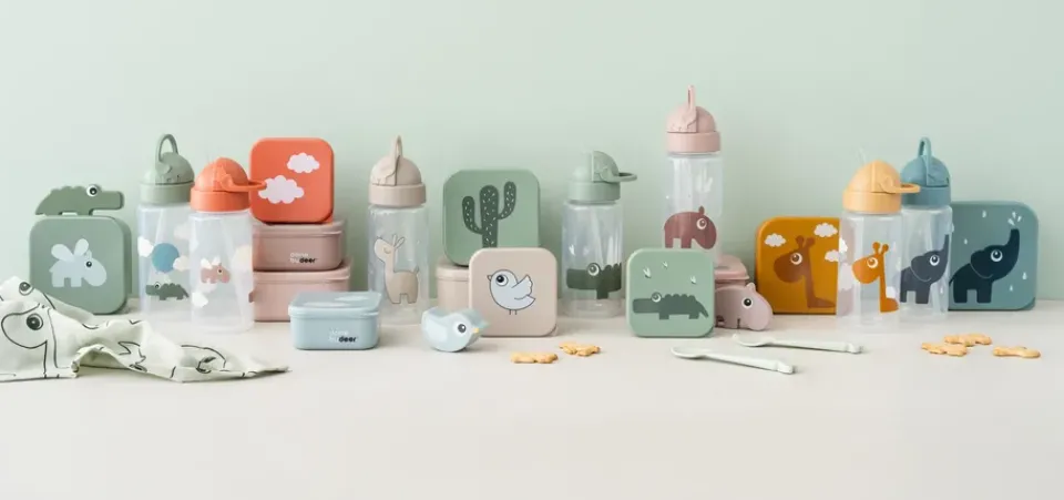 Water Bottles^Done by deer Ozzo bottle with straw, Powder Beige