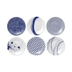 Royal Doulton Pacific plate blue 6 pieces, 16 cm BlueWhite