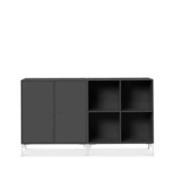 Dressers & Sideboards|Dressers & Sideboards^Montana Pair side table, Anthracite 04, white lacquered legs Grey