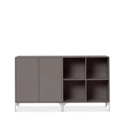 Sale Montana Pair side table, Coffee 35, chrome legs Brown