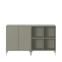 Outlet Montana Pair side table, Fennel 144, chrome legs Green