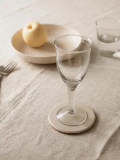 Outlet Tell Me More Palermo glass coaster Ø11 cm, Off-white Beige