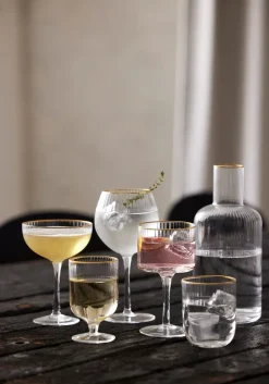 Hot Lyngby Glas Palermo Gold cocktail glass 31.5 cl 4-pack, Clear-gold TransparentGold-coloured