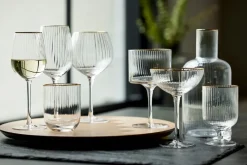 Online Lyngby Glas Palermo Gold gin & tonic glass 32 cl 4-pack, Clear-gold TransparentGold-coloured
