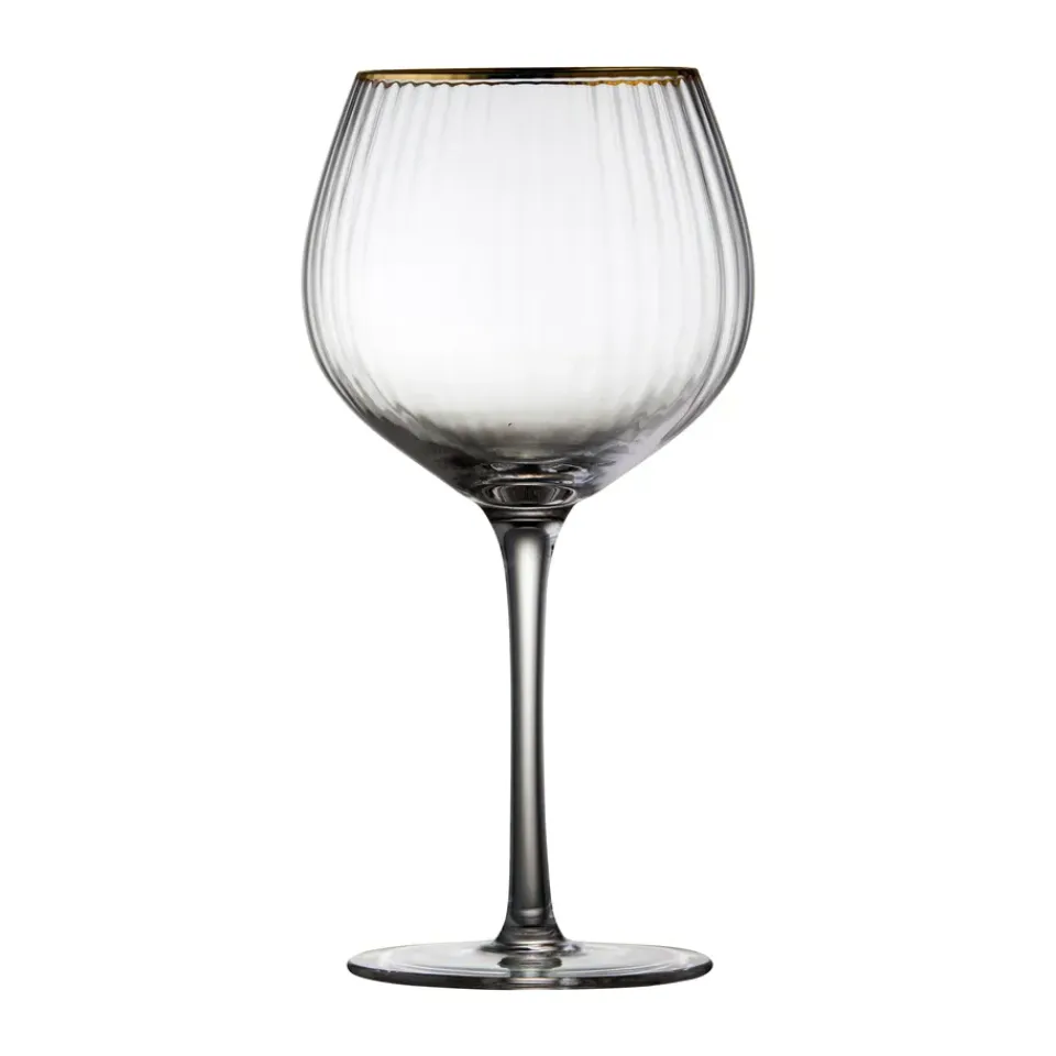 Cocktail & Martini Glasses|Long Drink & Highball Glasses^Lyngby Glas Palermo Gold gin & tonic glass 65 cl 4-pack, Clear-gold TransparentGold-coloured