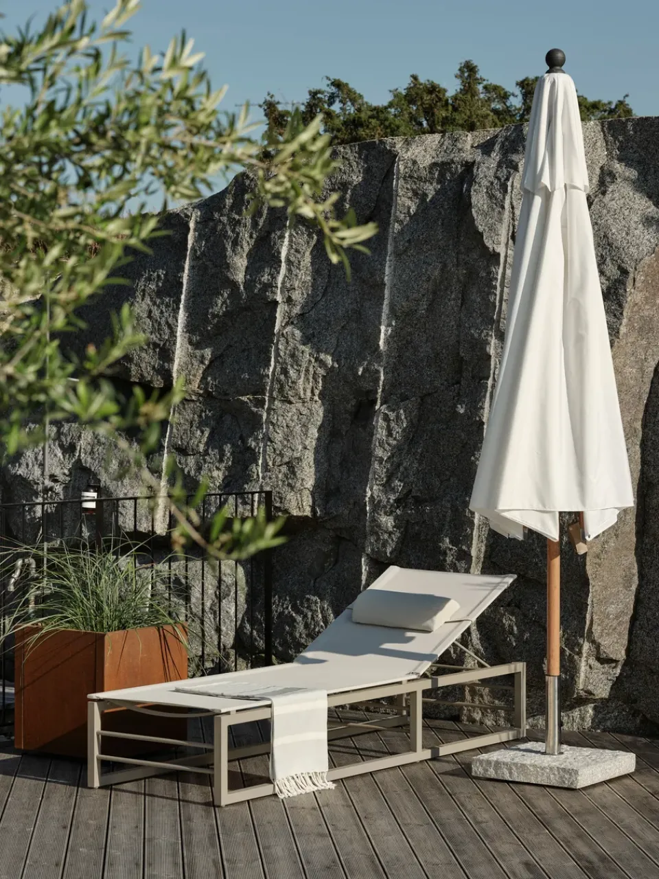 Sun Protection^Brafab Paliano parasol, Natural-white 300 cm Brown