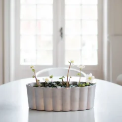 Byarums bruk Palissad plant pot, Aluminum Silver-coloured