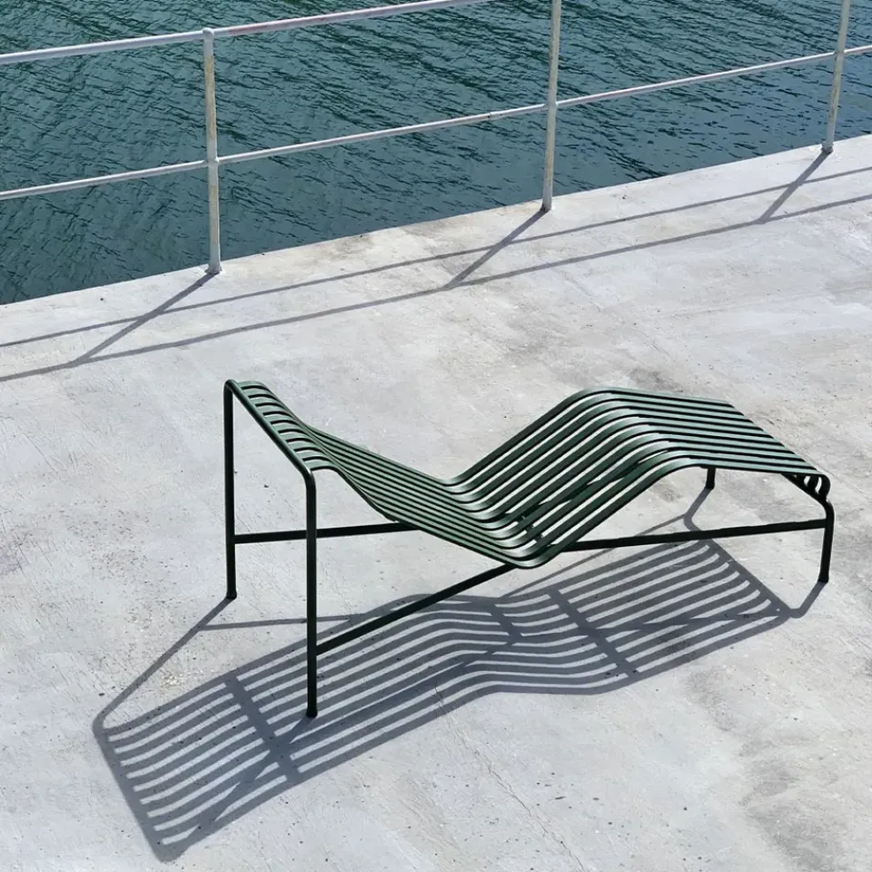 Garden Sofas & Garden Benches^HAY Palissade chaise lounge, Hot galvanized Silver-coloured