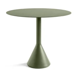 Table For Outdoor Use^HAY Palissade Cone round coffee table, Olive, ø90 Green
