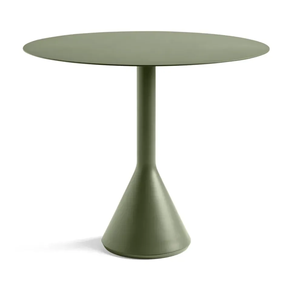 Table For Outdoor Use^HAY Palissade Cone round coffee table, Olive, ø90 Green