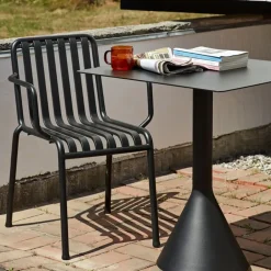 Balcony Furniture|Table For Outdoor Use^HAY Palissade Cone square coffee table 65x65 cm, Anthracite BlackGrey