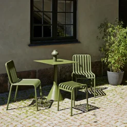 Balcony Furniture|Table For Outdoor Use^HAY Palissade Cone square coffee table 65x65 cm, Olive Green