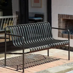 Garden Sofas & Garden Benches^HAY Palissade Dining bench with armrests, Anthracite BlackGrey