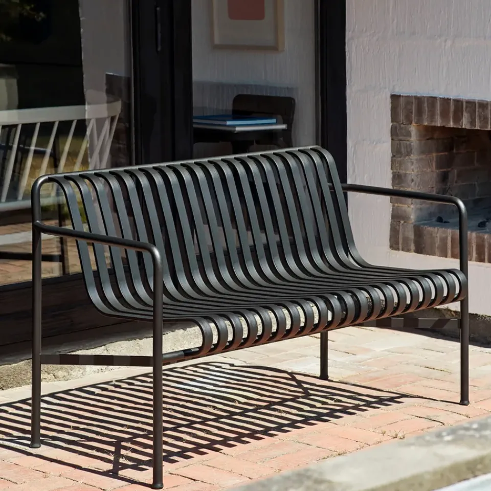Garden Sofas & Garden Benches^HAY Palissade Dining bench with armrests, Anthracite BlackGrey