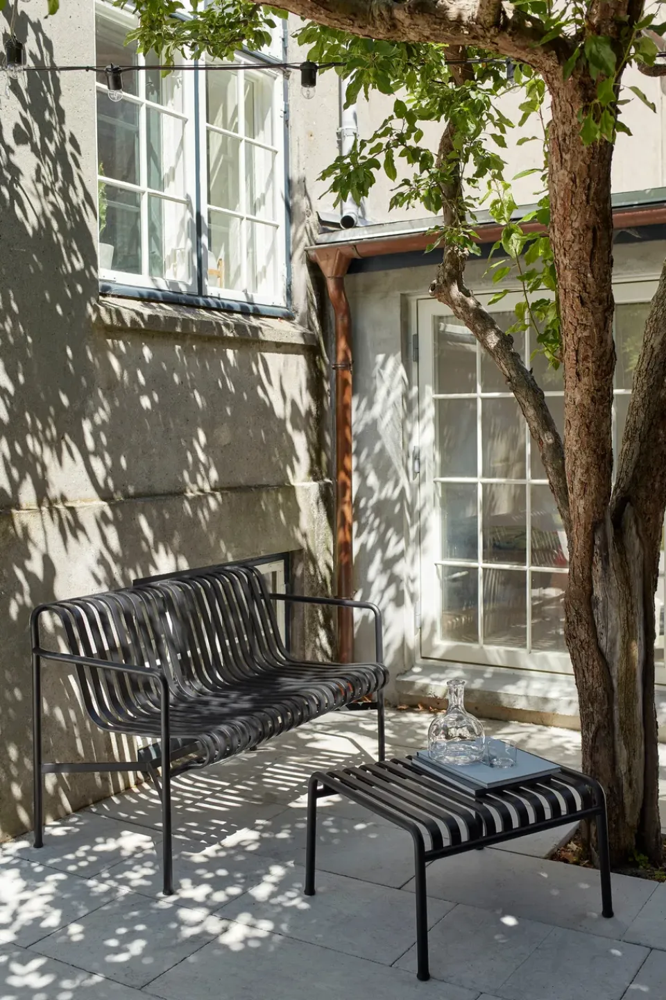 Garden Sofas & Garden Benches^HAY Palissade Dining bench with armrests, Anthracite BlackGrey